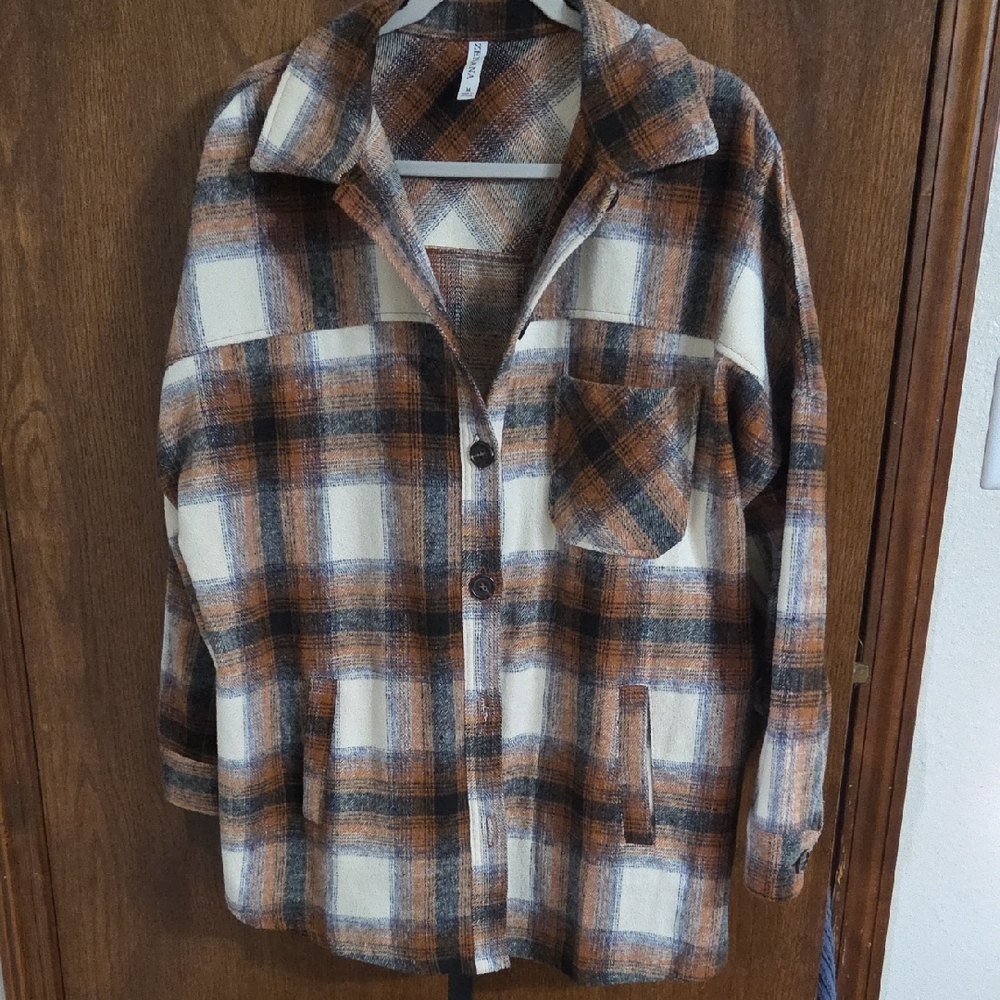 Zenana Oversized Plaid Shacket